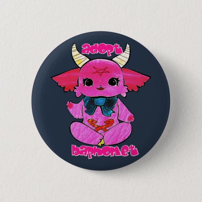 adopt a baphomet 2 inch round button (Front)