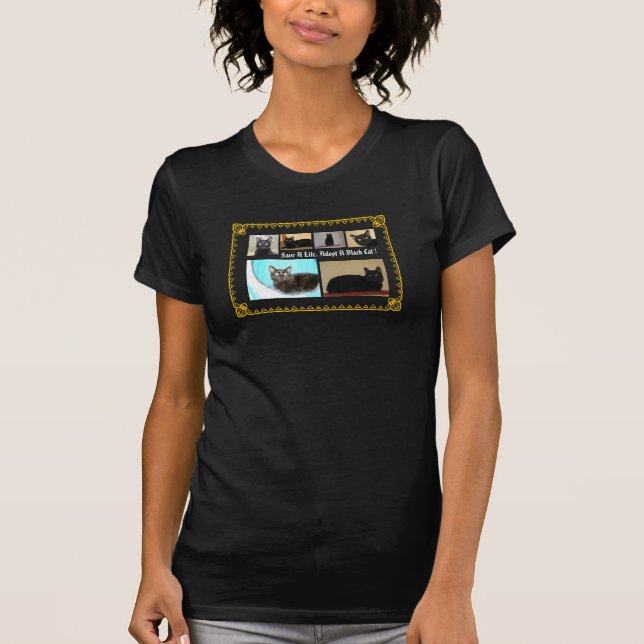 Adopt a Black Cat T-Shirt (Front)