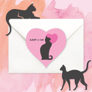 Adopt a Cat Heart Sticker