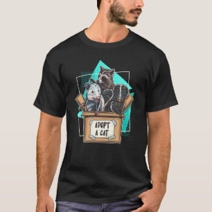 Adopt a Cat Raccoon Opossum Skunk Trash Pandas Str T-Shirt