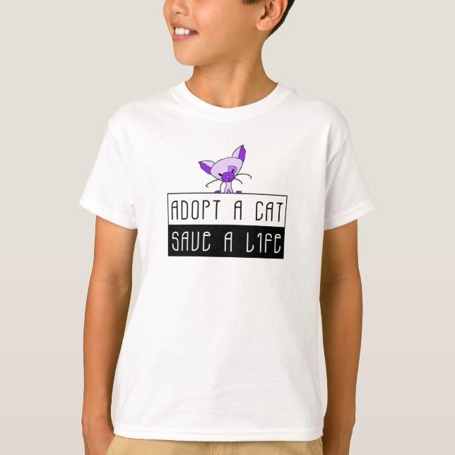 Adopt A Cat Save A Life T-Shirt (Front)