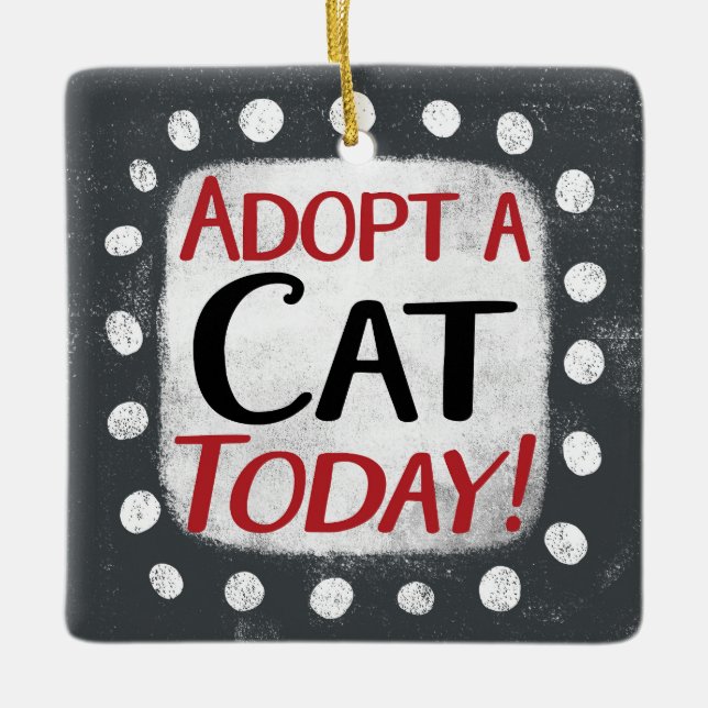 Adopt A Cat Today Ornament (Front)