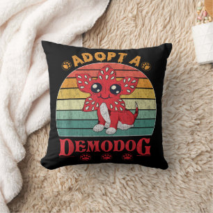 Adopt a demodog funny dog lovers gift for men wome throw pillow