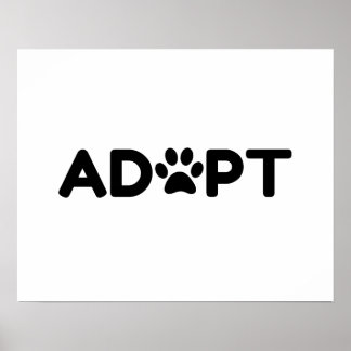 ADOPT A DOG PAW POSTER
