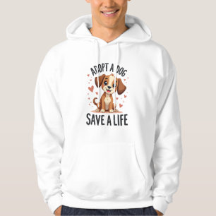 Adopt A Dog Save A Life Vintage Cute Puppy Rescue  Hoodie