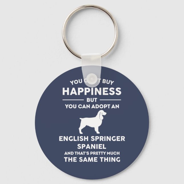 Adopt a English Springer Spaniel Happiness Keychain (Front)