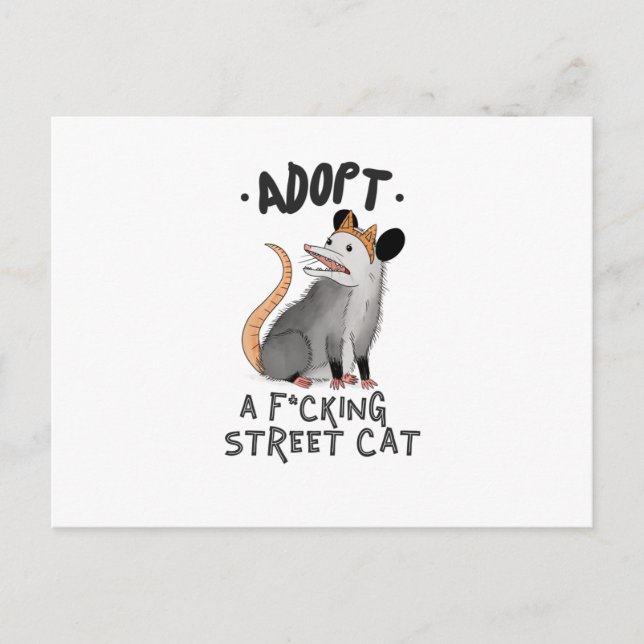 ADOPT A F*CKING STREET CAT POSTCARD (Front)