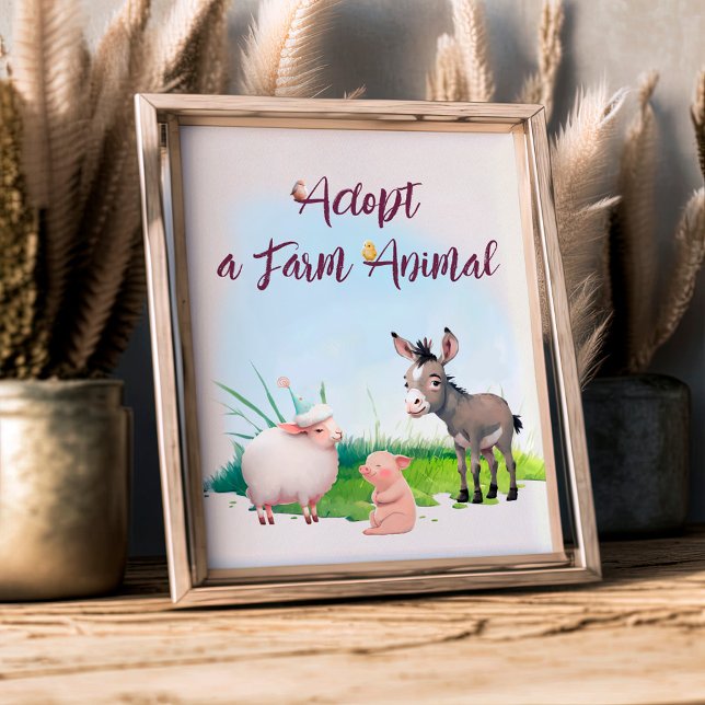 Adopt a Farm Animal Birthday Party Poster (Creator Uploaded)