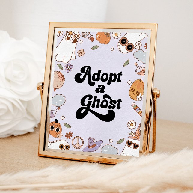 Adopt a Ghost Halloween Birthday Party Poster (Creator Uploaded)
