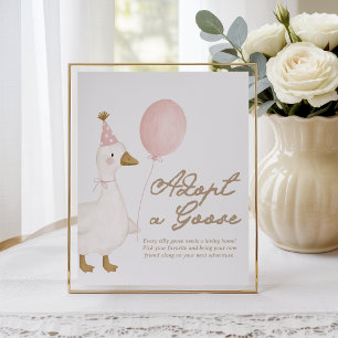 Adopt A Goose   Let's Get Goosey Pink Girls Poster