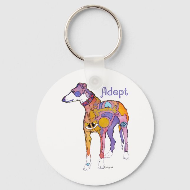 Adopt A Greyhound Keychain (Front)