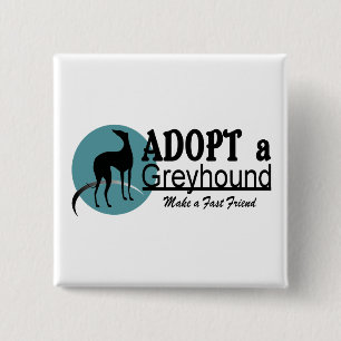 Adopt a Greyhound Logo 2 Inch Square Button