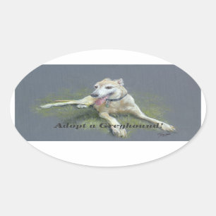 ADOPT A GREYHOUND! OVAL STICKER