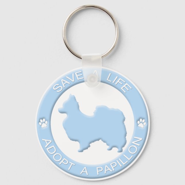 Adopt a Papillon Keychain (Front)