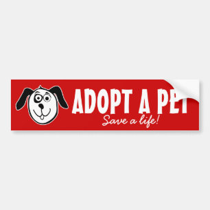 Adopt a pet bumper sticker   Animal welfare
