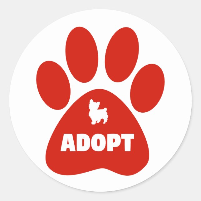 Adopt a pet classic round sticker (Front)
