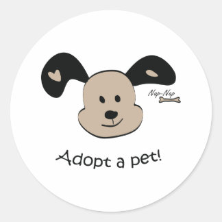 Adopt a pet classic round sticker