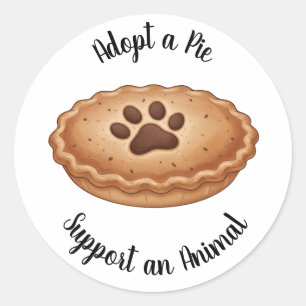 Adopt a Pie Animal Rescue Support Classic Round Sticker