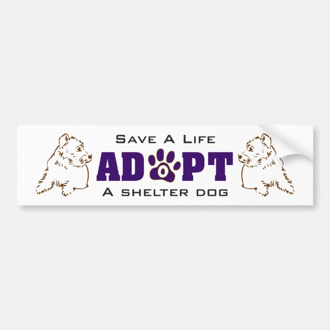 Adopt A Shelter Dog 1 Bumper Sticker (Front)