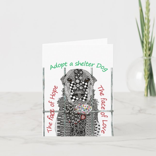 Adopt a Shelter Dog Greeting Card (Front)