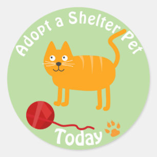 Adopt a Shelter Pet Cat Classic Round Sticker