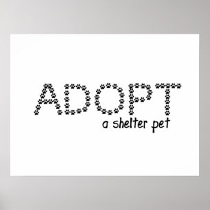 Adopt a Shelter Pet Paws Poster