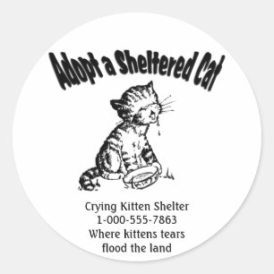 Adopt a Sheltered Cat Personal Print Stickers