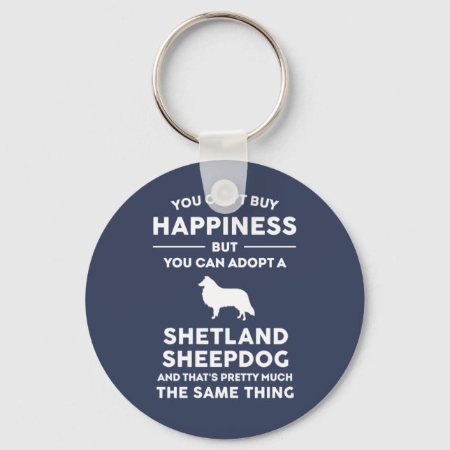 Adopt a Shetland Sheepdog Happiness Keychain (Front)