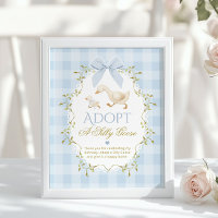 Adopt A Silly Goose Blue Gingham 1st Birthday