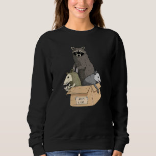 Adopt A Street Cat Funny Opossum Raccoon Skunk Vin Sweatshirt