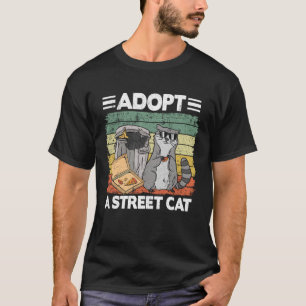Adopt A Street Cat Trash Can Garbage Panda Pizza R T-Shirt