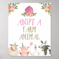 Adopt an Animal Farm Animals Barn Girl Birthday