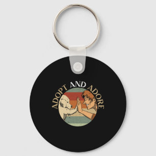 Adopt And Adore Animal Rights Animal Rescue Keychain
