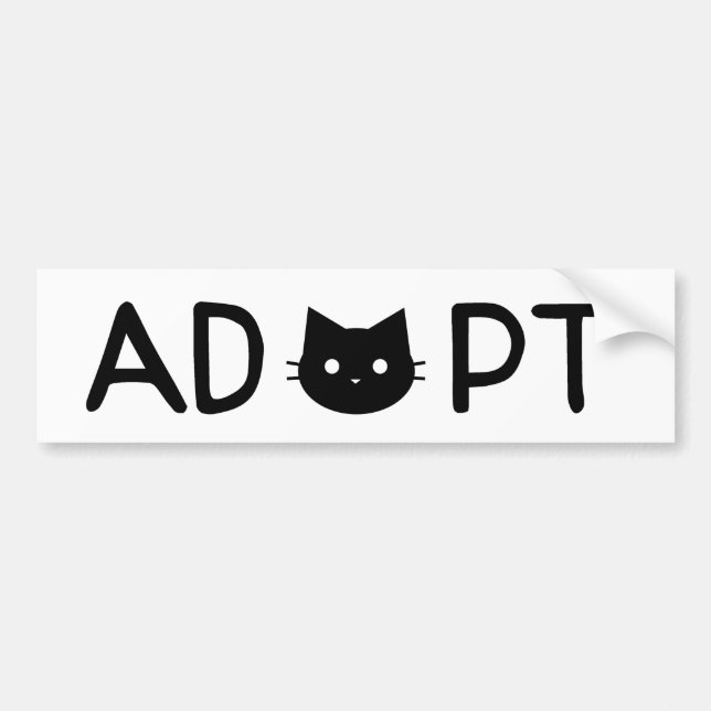 "ADOPT" Cat Bumper Sticker (Front)