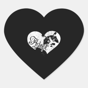 ADOPT CAT HEART STICKER