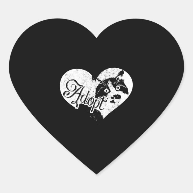 ADOPT CAT HEART STICKER (Front)