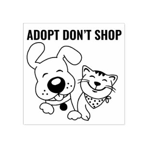 Adopt Don’t Shop Dog Cat Wood Art Stamp