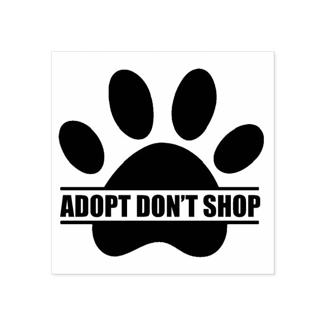 Adopt Don’t Shop Pet Rescue Wood Art Stamp (Imprint)