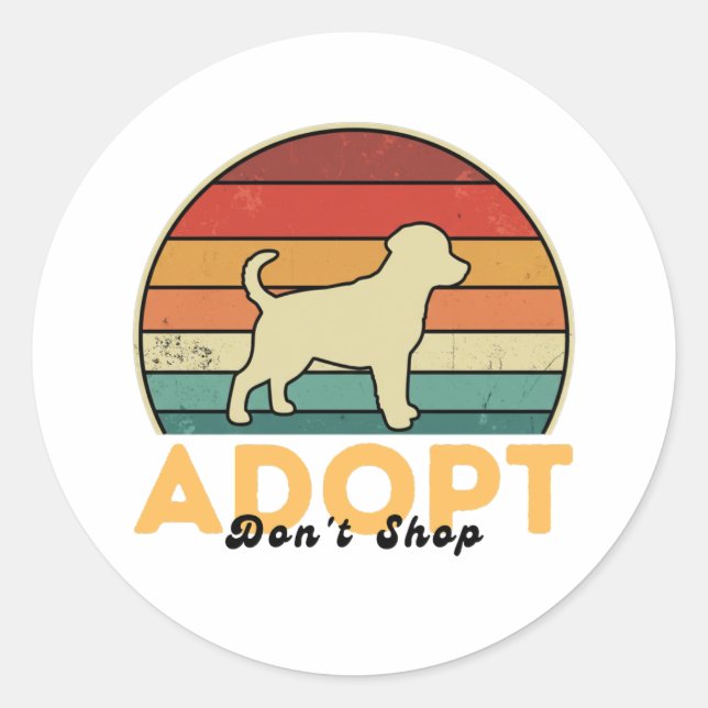 Adopt Don’t Shop – Shelter Pet Day Awareness Classic Round Sticker (Front)
