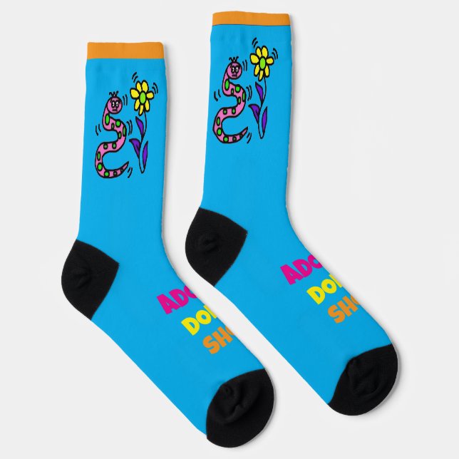 Adopt Don’t Shop - Snakes Crew Socks (Right)