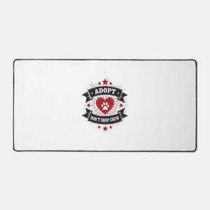 Adopt Dont Shop Crew Vintage Pet Rescue Paw Heart Desk Mat