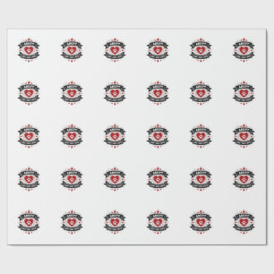 Adopt Dont Shop Crew Vintage Pet Rescue Paw Heart Wrapping Paper
