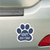 Adopt Don't Shop | Cute Animal Rescue Pawprint Car Magnet (In Situ)