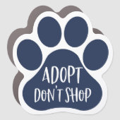 Adopt Don't Shop | Cute Animal Rescue Pawprint Car Magnet (Front)