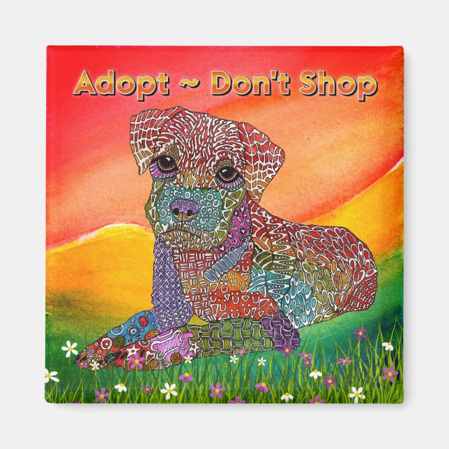Adopt Don't Shop Dog Awareness Magnet (Front)
