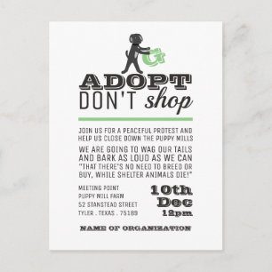 Adopt Don't Shop, Meeting Point Invite Postcard