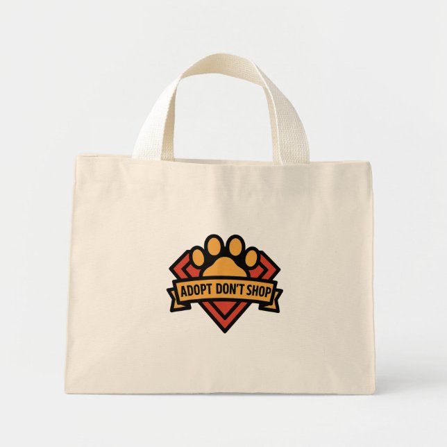 Adopt don't shop mini tote bag (Front)
