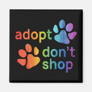 Adopt Don't Shop Rainbow Paws Magnet