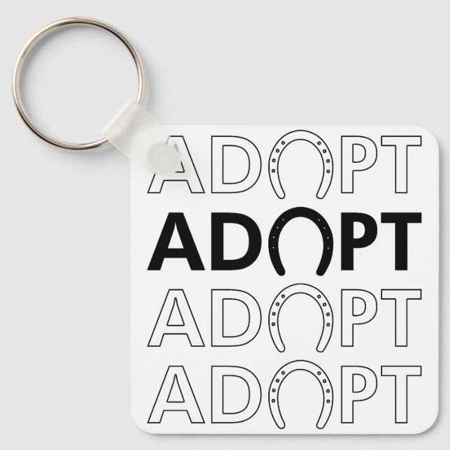 Adopt Hoof Stacked Text Keychain (Front)