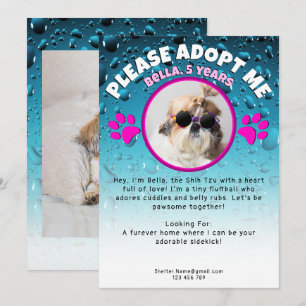 Adopt me dog custom 2 photo shelter animal rescue invitation